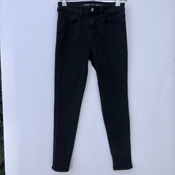 American Eagle Outfitters Denim - American Eagle Hi-Rise Jegging Skinny Jeans, Black, 2 Short